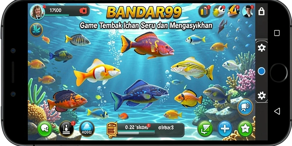 Tampilan menarik dari gameplay BANDAR99 saat menembak ikan.