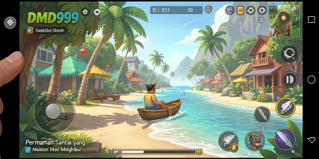 Tangkapan layar dari DMD999 menampilkan gameplay yang dinamis dan penuh warna.