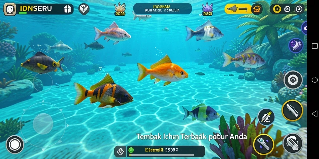 Gameplay mendebarkan saat menangkap ikan di IDNSERU.