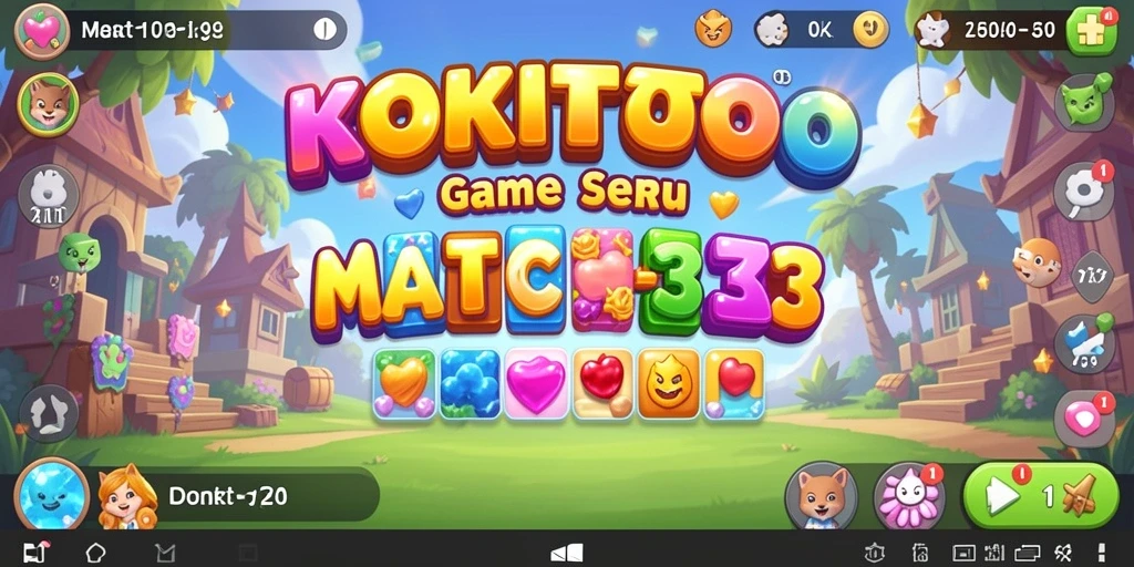Tampilan gameplay KOKITOTO yang penuh warna dan menyenangkan.
