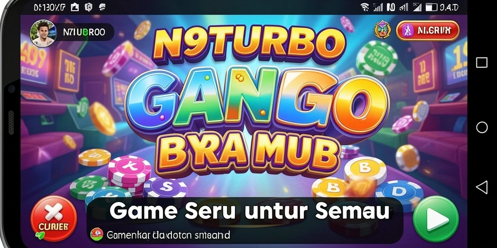 Tampilan gameplay seru N9TURBO dengan fitur Bingo yang menarik.