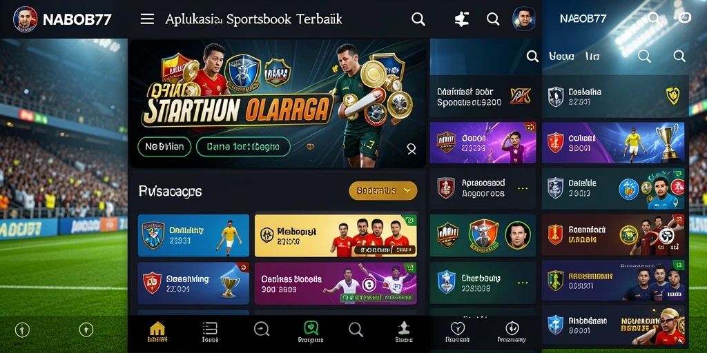Tampilan gameplay Sportsbook NABOB77 dengan berbagai pilihan taruhan.
