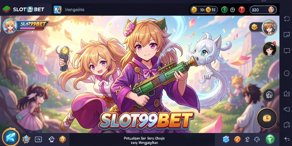 Screenshot menampilkan gameplay SLOT99BET yang menarik dan penuh warna.