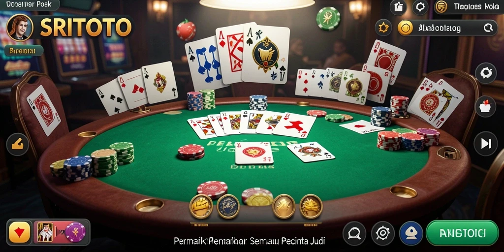 Tampilan layar utama SRITOTO yang menampilkan suasana bermain Poker.