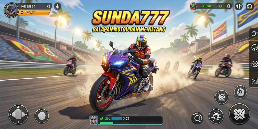Gameplay seru balapan motor di SUNDA777.