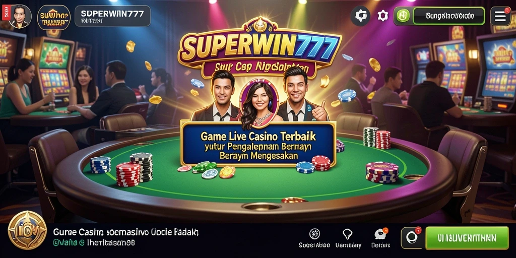 Tampilan utama gameplay Live Casino di SUPERWIN777 dengan dealer langsung.