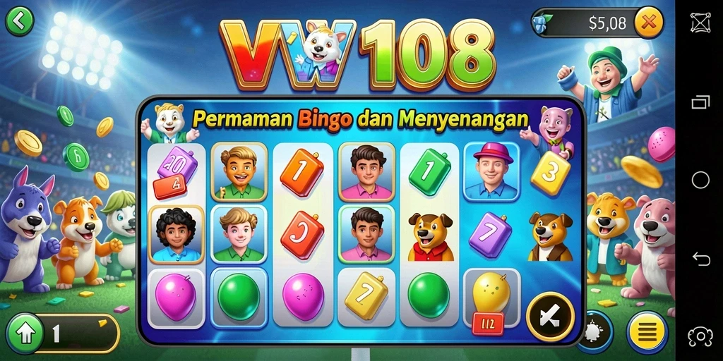 Tangkapan layar VW108 menunjukkan keseruan permainan Bingo yang menarik.
